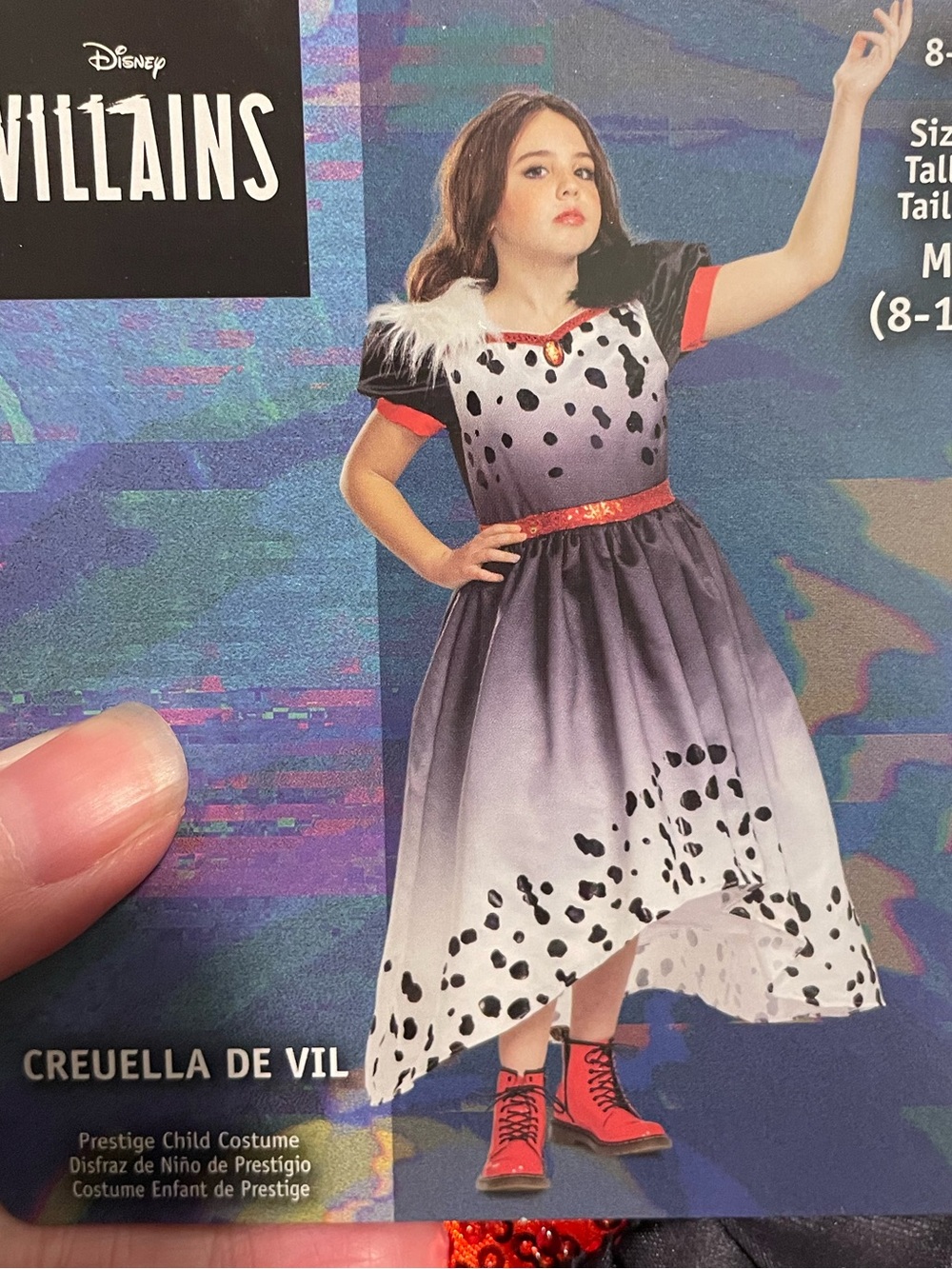 Disney Villains Brand Girl's size Medium 8-10 NWT Cruella De Vil Costume